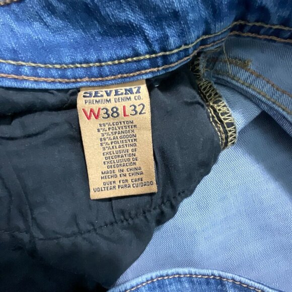 Seven7 Jeans Mens 38 Straight Fit Denim Stretch Workwear Preppy Western 38x30 - Picture 7 of 10